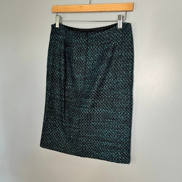BETH Bowley Green Wool Boucle Pencil Skirt Size 2 - Picture 5 of 6